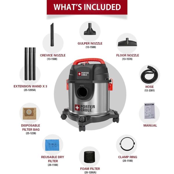 PORTER CABLE 4 GALLON ,4 HP WET/DRY VACUUM