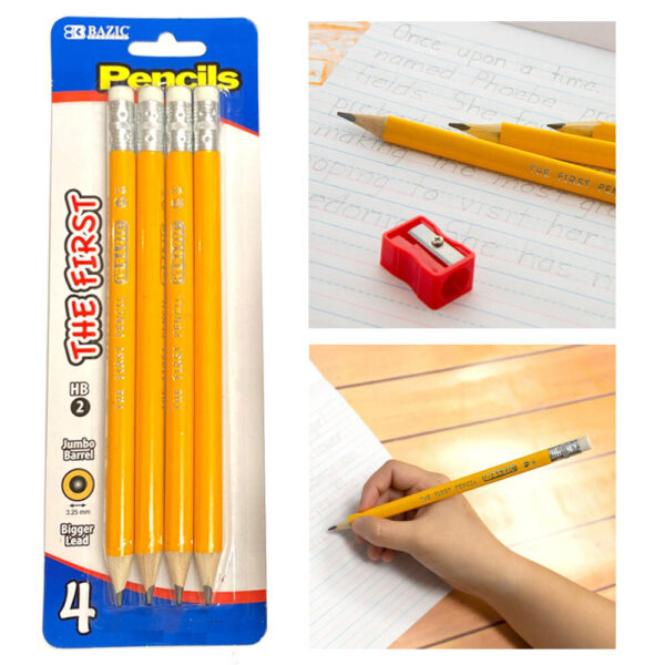 4 Pc First Jumbo Yellow Pencil Premium