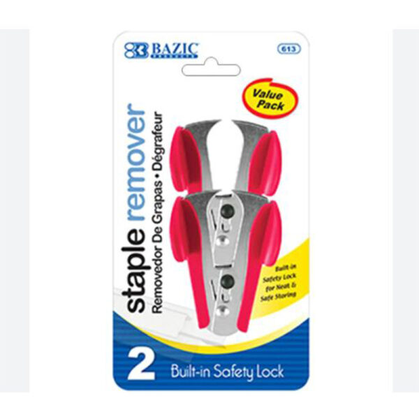 Bazic Staples Remover Claw Style with Safety Lock Pack of 2