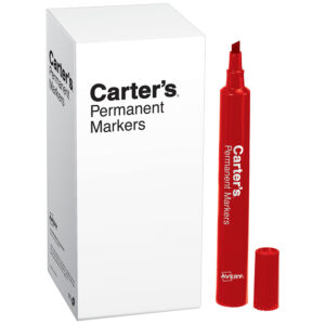 Carter's Permanent Markers, Large Desk-Style Size, Chisel Tip, Water and Wear Resistant
